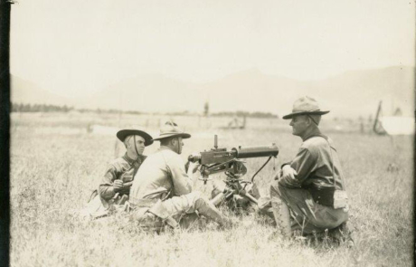 Officers training in Hawaii for service in World War I. 